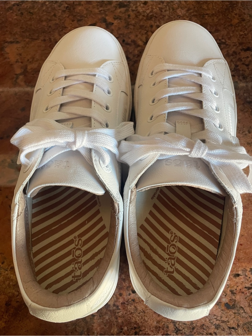 NIB Taos Plim Soul Lux White Leather Sneakers Women 7.5 - Picture 6 of 9